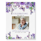 Purple Flowers Funeral Welcome Sign