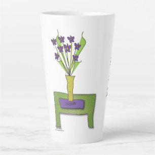 'Purple Flowers' - Garder la vie simple latte Mug
