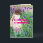 PURPLE FLOWERS GRANDDAUGHTER BIRTHDAY CARD<br><div class="desc">When your granddaughter is the sweetest,  this is the birthday card for her,  and the easy-to-use tools make personalization a breeze.</div>