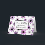 Purple Flowers Granddaughter Birthday Card<br><div class="desc">Birthday card for granddaughter with modern purple and black floral design and thoughtful verse.</div>