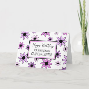 Purple Flowers Granddaughter Birthday Card