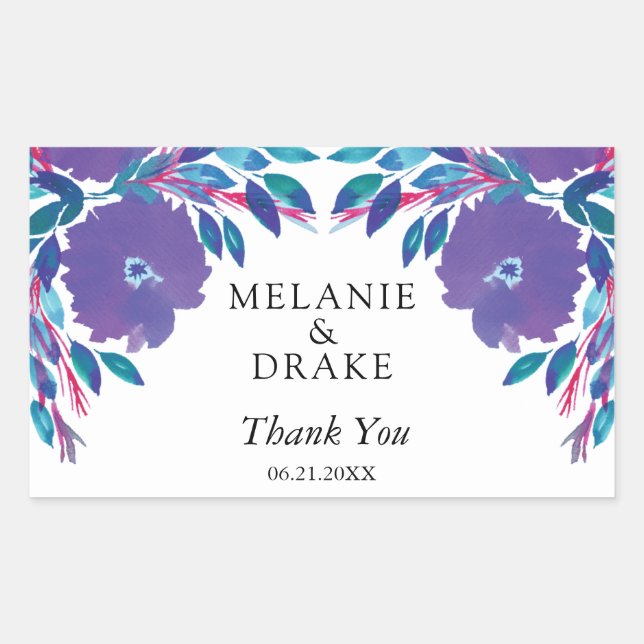 Purple Flowers Handpainted Sticker (Front)