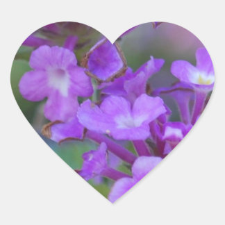 Purple Flowers Heart Sticker