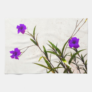 Purple Flowers in the Breeze Kitchen Towel