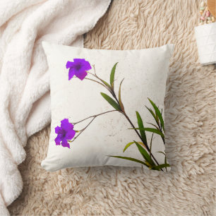 Purple Flowers in the Breeze Throw Pillow