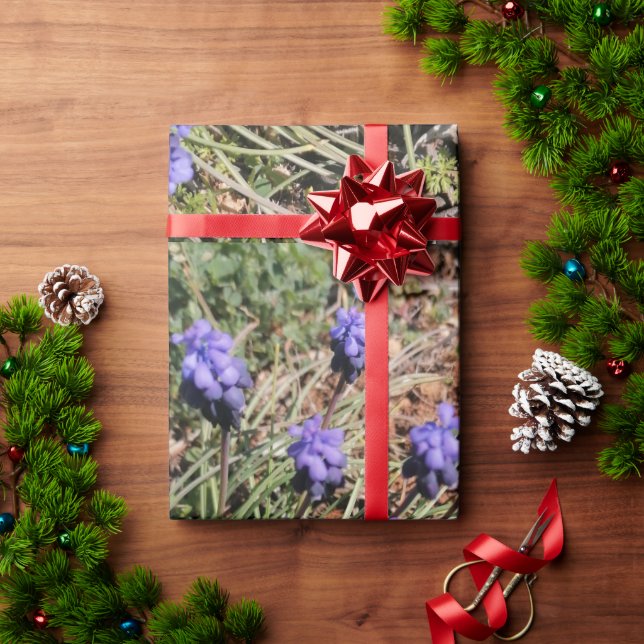 Purple flowers in the fields Wrapping Paper (Holiday Gift)