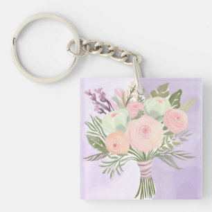 Purple Flowers Keychain
