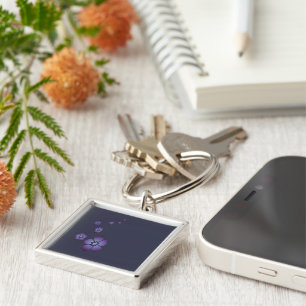 Purple Flowers Keychain