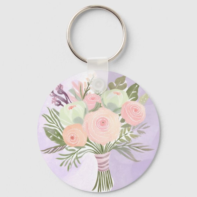 Purple Flowers Keychain (Front)
