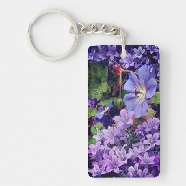 Purple flowers keychain (Front)