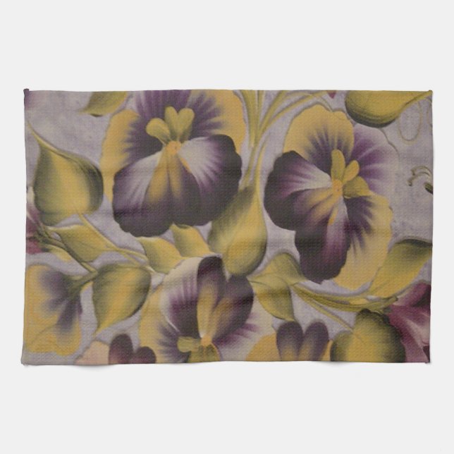 PURPLE FLOWERS KITCHEN TOWEL (Horizontal)