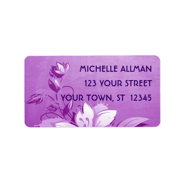 Purple Flowers Label (Front)