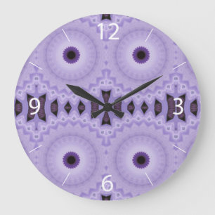 Purple Flowers Large Clock