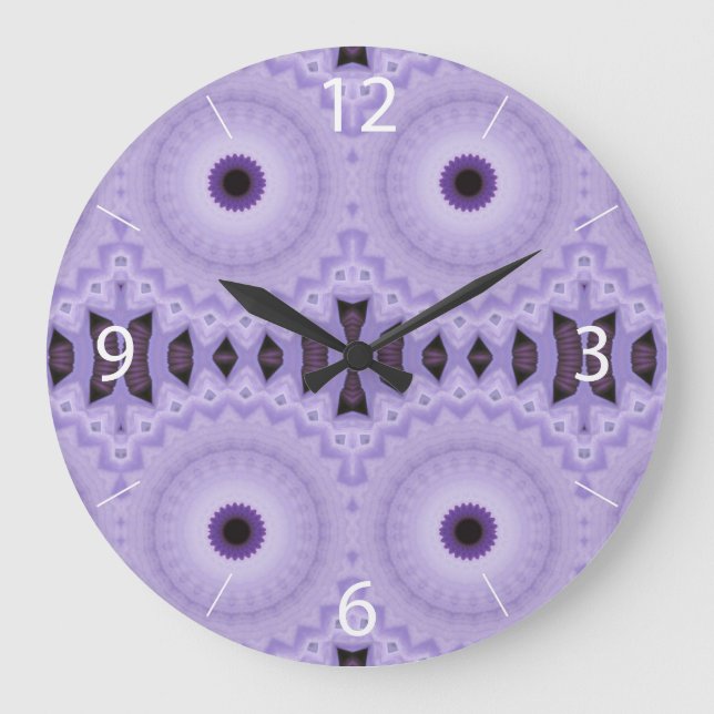 Purple Flowers Large Clock (Front)