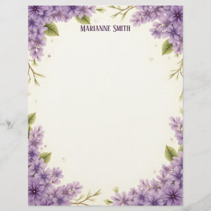Purple Flowers Letterhead