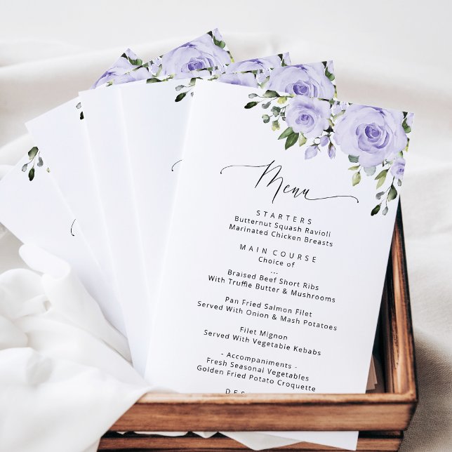 Purple Flowers, Lilac Flowers, Bridal Shower Menu (Creator Uploaded)