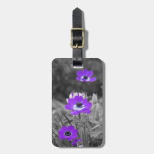 Purple flowers - luggage tags