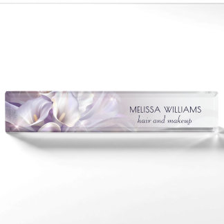 Purple Flowers Luxury Nameplate