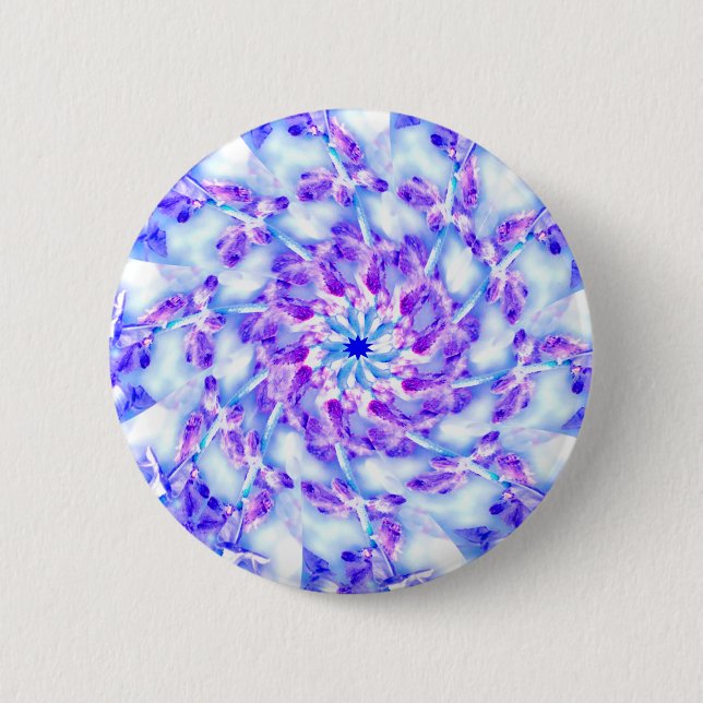 Purple Flowers Mandala 2 Inch Round Button (Front)