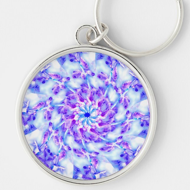 Purple Flowers Mandala Keychain (Front)