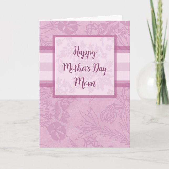 Purple Flowers Mom Happy Mother's Day Card (Front)