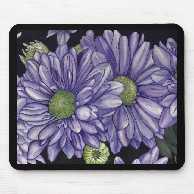 Purple Flowers Mouse Pad (Front)
