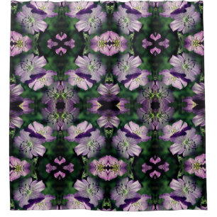 Purple Flowers Multiplied Abstract Pattern
