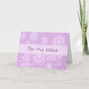 Purple Flowers Niece Thank You Flower Girl Card