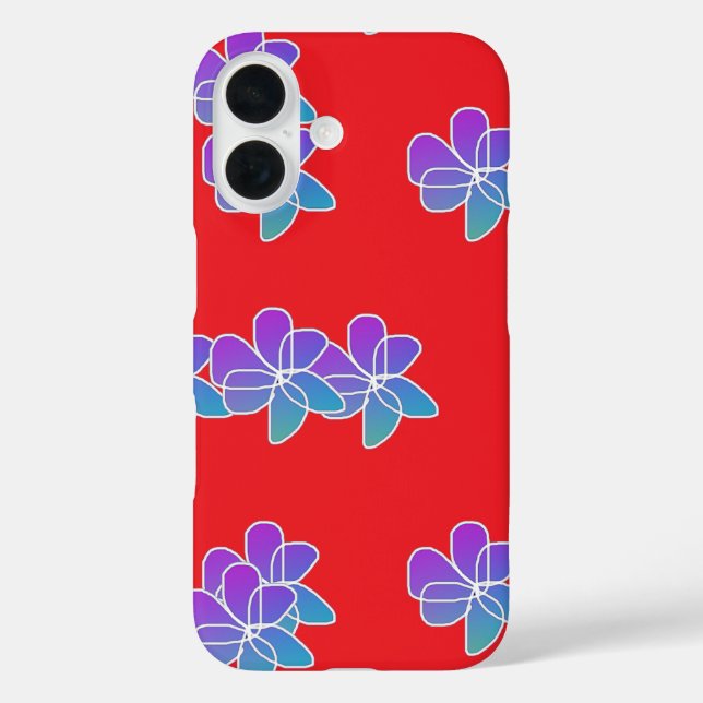 Purple Flowers On Red  Case-Mate iPhone Case (Back)