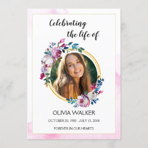 Purple Flowers Order of Service Program