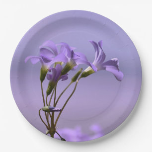 Purple Flowers Paper Plate