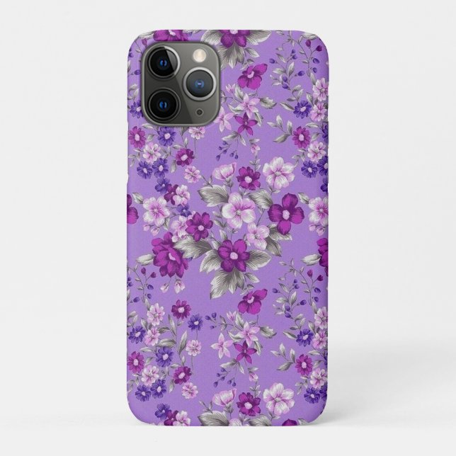Purple flowers pattern  Case-Mate iPhone case (Back)