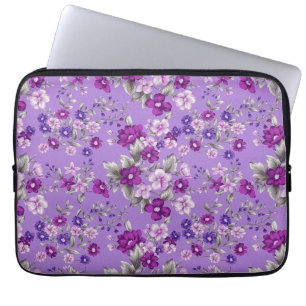 Purple flowers pattern  laptop sleeve