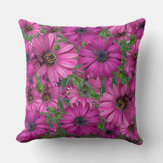 Purple flowers pattern throw pillow