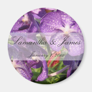 Purple Flowers Personal Wedding Magnet