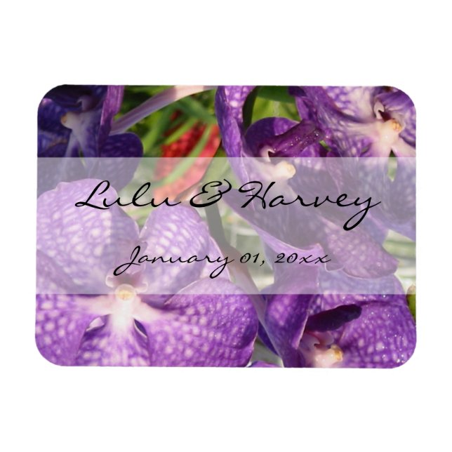 Purple Flowers Personal Wedding Magnet (Horizontal)