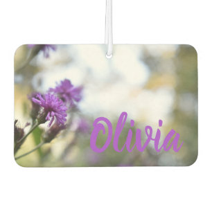 Purple Flowers Personalized Nature Photography Air Freshener