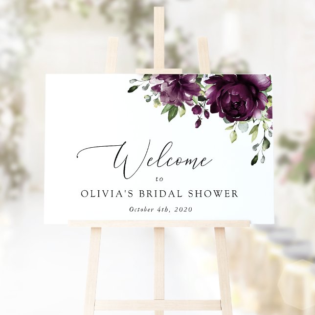Purple Flowers, Plum Flowers, Boho, Bridal Welcome Poster (Creator Uploaded)