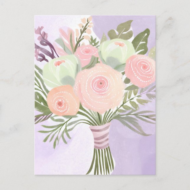 Purple Flowers Postcard (Front)