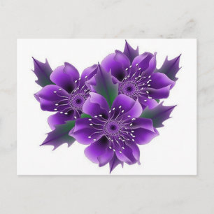 purple flowers postcard