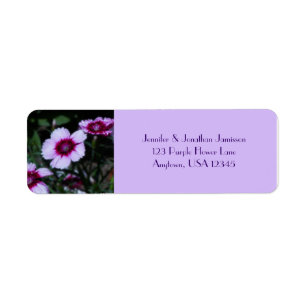 Purple Flowers Return Address Labels, Purple