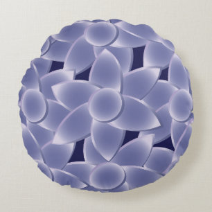 Purple flowers round pillow