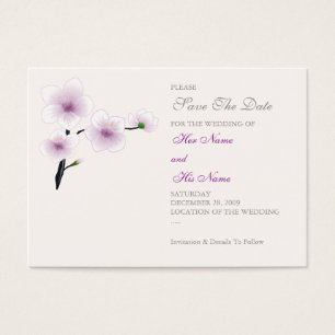 Purple Flowers Save The Date MiniCard