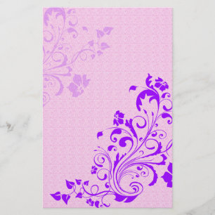 Purple Flowers Scrapbook Paper