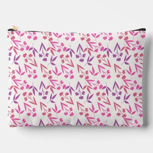 Purple Flowers Seamless Pattern – Elegant Floral D Accessory Pouch (Front)