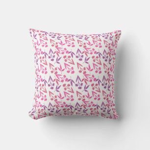 Purple Flowers Seamless Pattern – Elegant Floral Throw Pillow