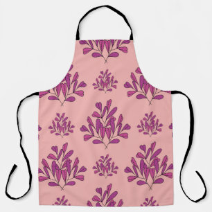 Purple flowers seamless vintage repeating backgrou apron