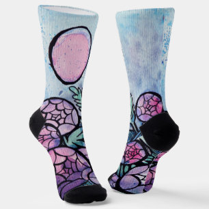 Purple Flowers Socks