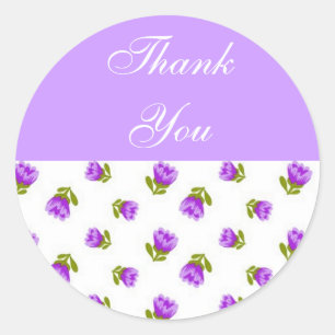 Purple Flowers Thank You Envelope Seals
