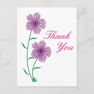 Purple Flowers Thank you Postcard